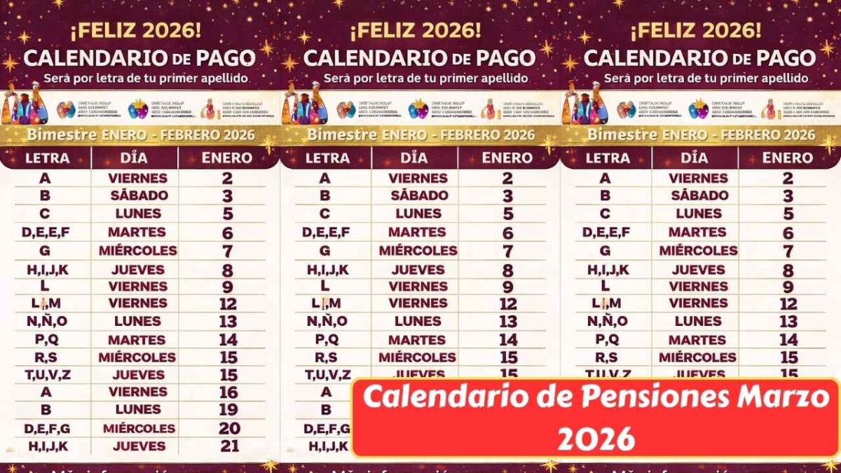 Calendario de Pensiones Marzo 2026: Fechas Oficiales de Pago para Jubilados y Pensionados en Todo el País
