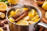 Calentar canela con cáscara de limón y jengibre