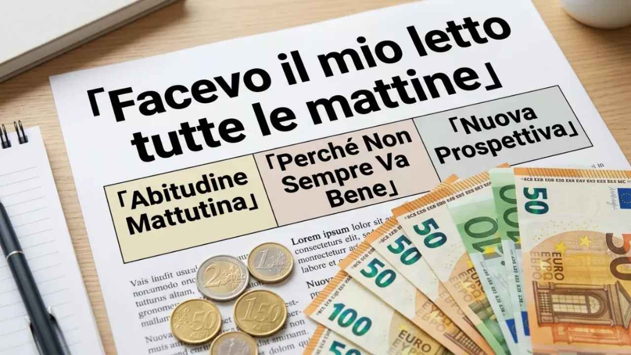 Facevo il mio letto tutte le mattine